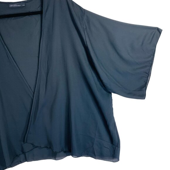 plus size sheer chiffon  black shrug bolero open front size 5X Zanzea - Picture 4 of 16
